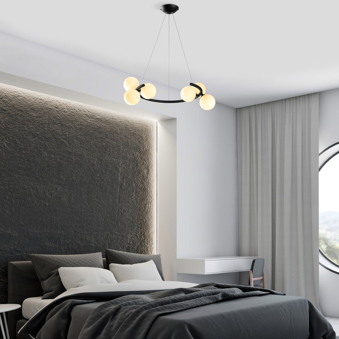 Opviq Luminar - 14145 Lámpara de Araña Negra Ajustable